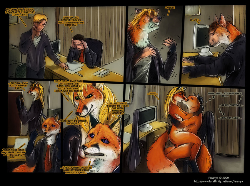 2009 comic female feranya fox_flu implausible male office sex straight tg transformation