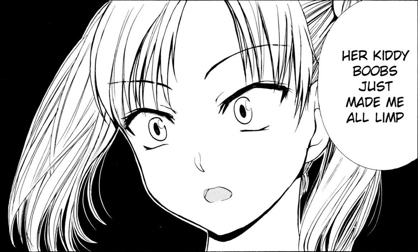 eavesdropping greyscale hard_translated insult monochrome simple_background solo surprised translated twintails