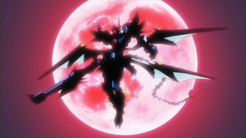 banpresto flying full_moon moon night red_moon robot super_robot_wars weapon wings