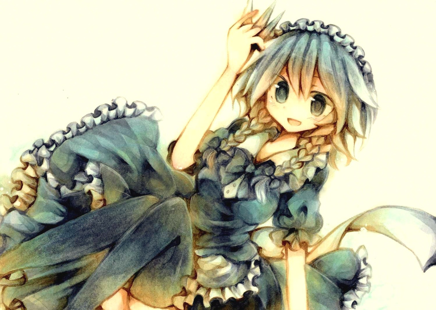 bad_id bad_pixiv_id blue_eyes izayoi_sakuya maid silver_hair solo touhou wiriam07