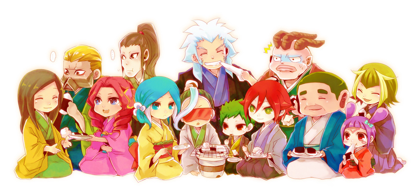 eating gale_(inazuma_eleven) inazuma_eleven inazuma_eleven_(series) ishidaira_hanzou izuno_yuu japanese_clothes keeve kira_hitomiko kiyama_hiroto koma_(character) nemuro_miyuki nero_(inazuma_eleven) quill_(character) urubida xylit01 yagami_reina