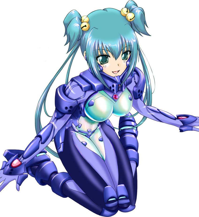 bad_id bad_pixiv_id bodysuit breasts cleavage covered_nipples cui_yifei green_eyes green_hair highres medium_breasts muvluv muvluv_alternative muvluv_total_eclipse pilot_suit short_twintails solo twintails xanadu