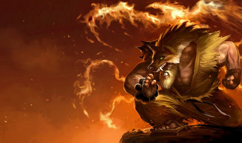 artist_request beard facial_hair fur hat league_of_legends male_focus official_art solo udyr