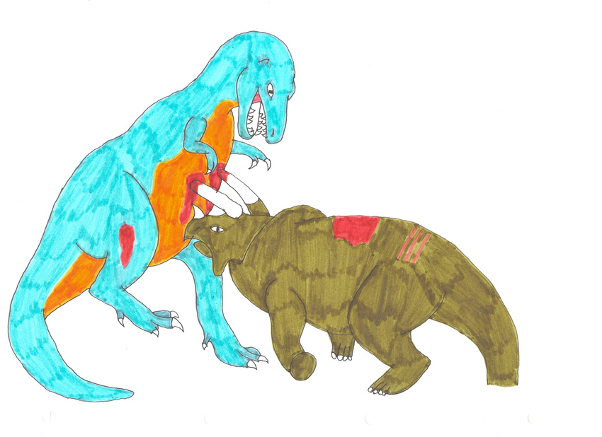 blood chris-sowden combat dinosaur fighting hi_res markers scalie t-rex triceratops
