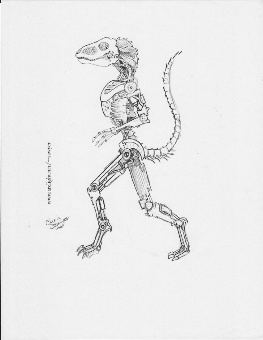 chris cool lizard machine mechanical plain_background reptile robot sawyer scalie white_background