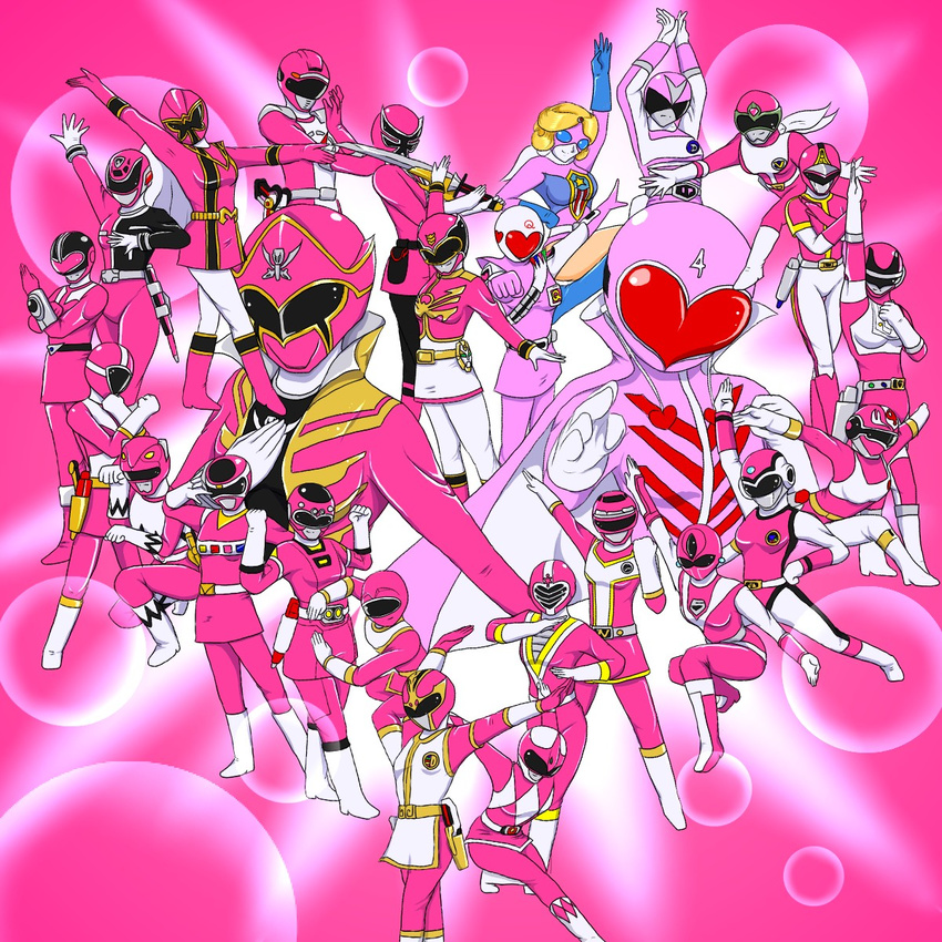 highres kaizoku_sentai_gokaiger mighty_morphin_power_rangers pink pink_super_sentai power_rangers sentai super_sentai