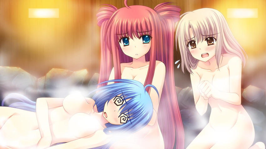3girls bath breasts game_cg munemoto_tsubakiko nishimata_aoi nude onsen sekai_seifuku_kanojo tagme_(character) touno_sakurako yamino_yumeko