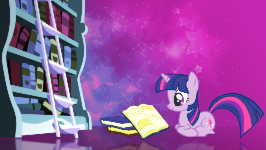 bookshelf cutie_mark equine female feral friendship_is_magic horn horns horse ladder mammal my_little_pony pony stars twilight_sparkle_(mlp) unicorn unknown_artist wallpaper young