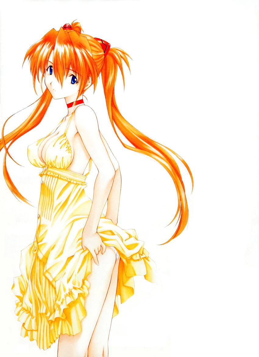 asuka_langley dress neon_genesis_evangelion pantsu tagme twin_tails