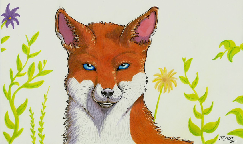 canine danza feral flower fox mammal non-anthro solo soul_devouring_eyes