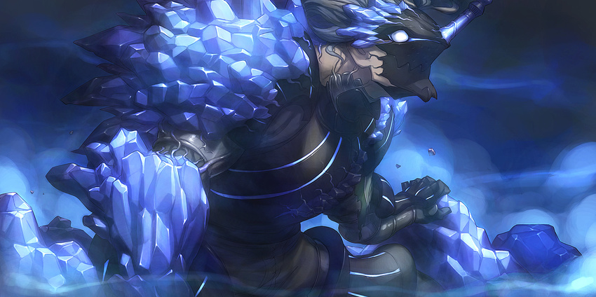 armor azusa crystal epic gauntlets giant horn ice mask monster pixiv_fantasia pixiv_fantasia_4