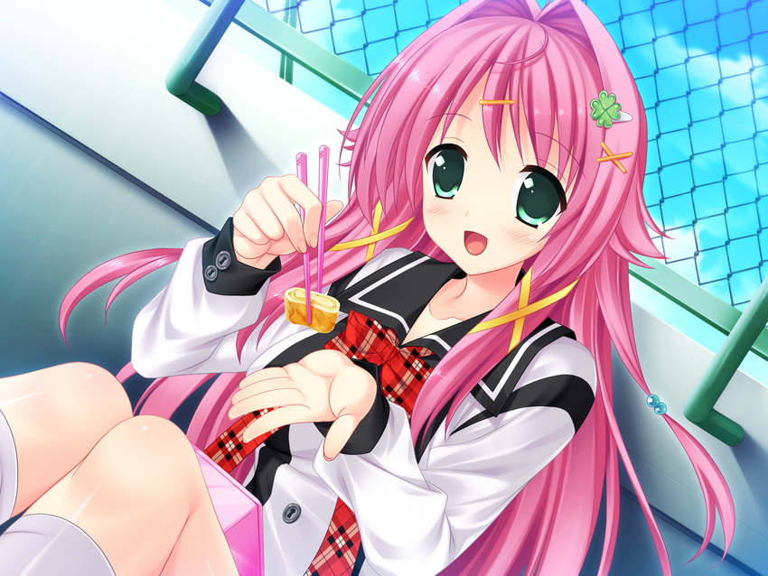 food game_cg mecha-con! narusawa_sora pink_hair seifuku tagme_(character)