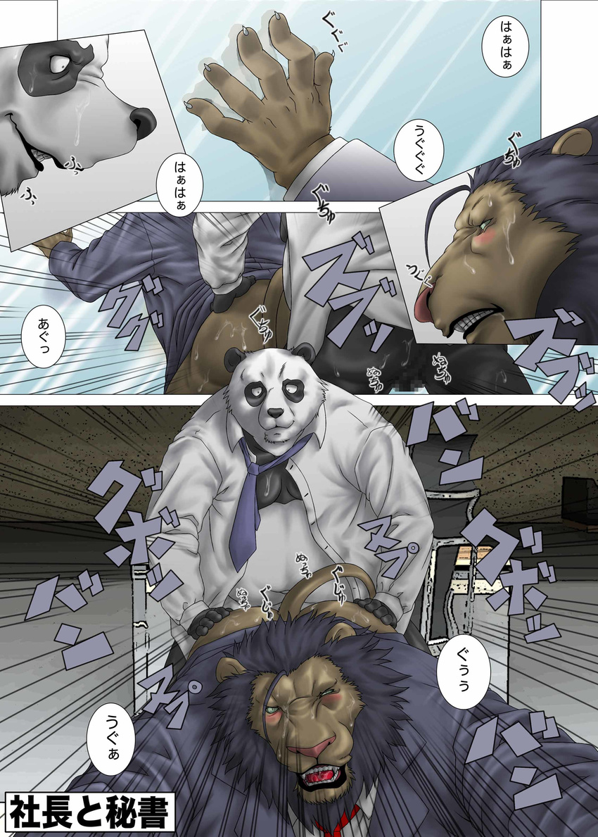 bear bomb_(artist) comic feline gay lion male mammal overweight panda sex translation_request