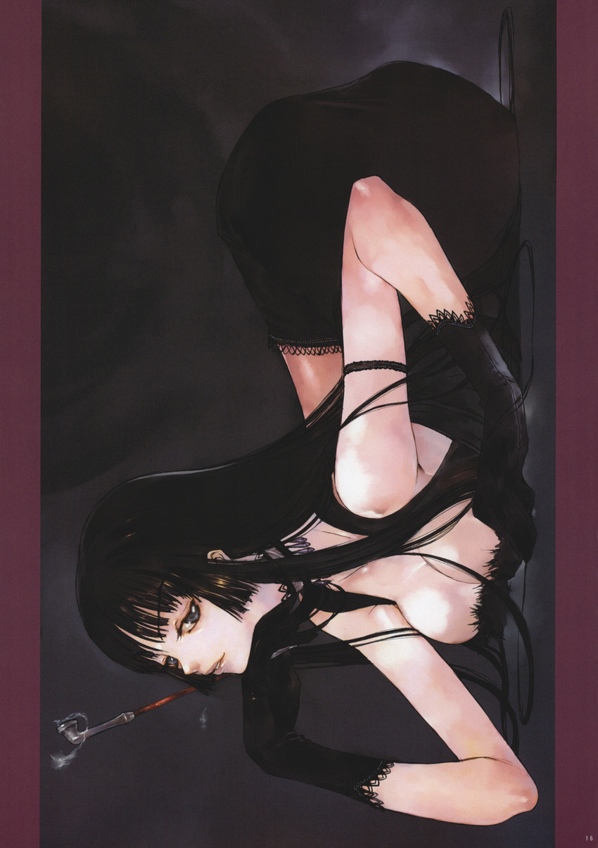 cleavage dress hapoi-dokoro ichihara_yuuko okazaki_takeshi xxxholic