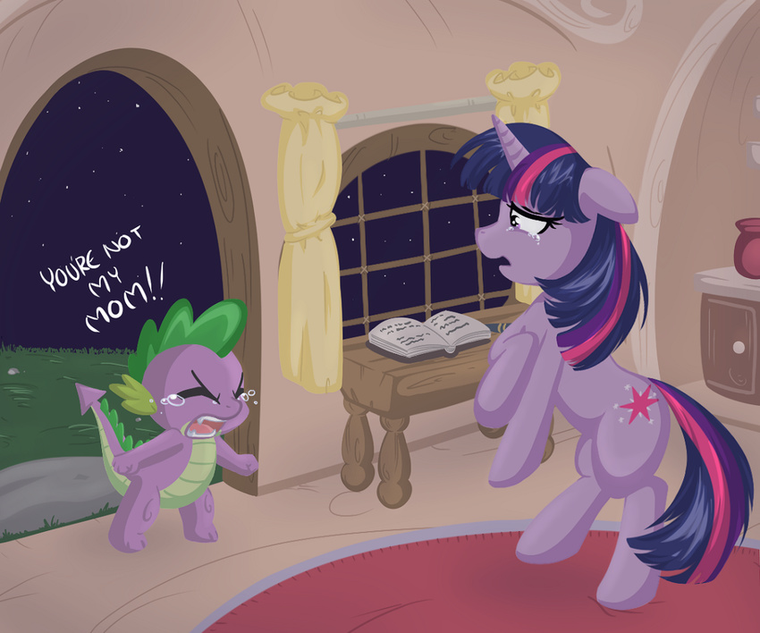 crying dialog dialogue dragon duo equine female feral friendship_is_magic horn horse male mammal my_little_pony pony scalie spike_(mlp) text twilight_sparkle_(mlp) unicorn