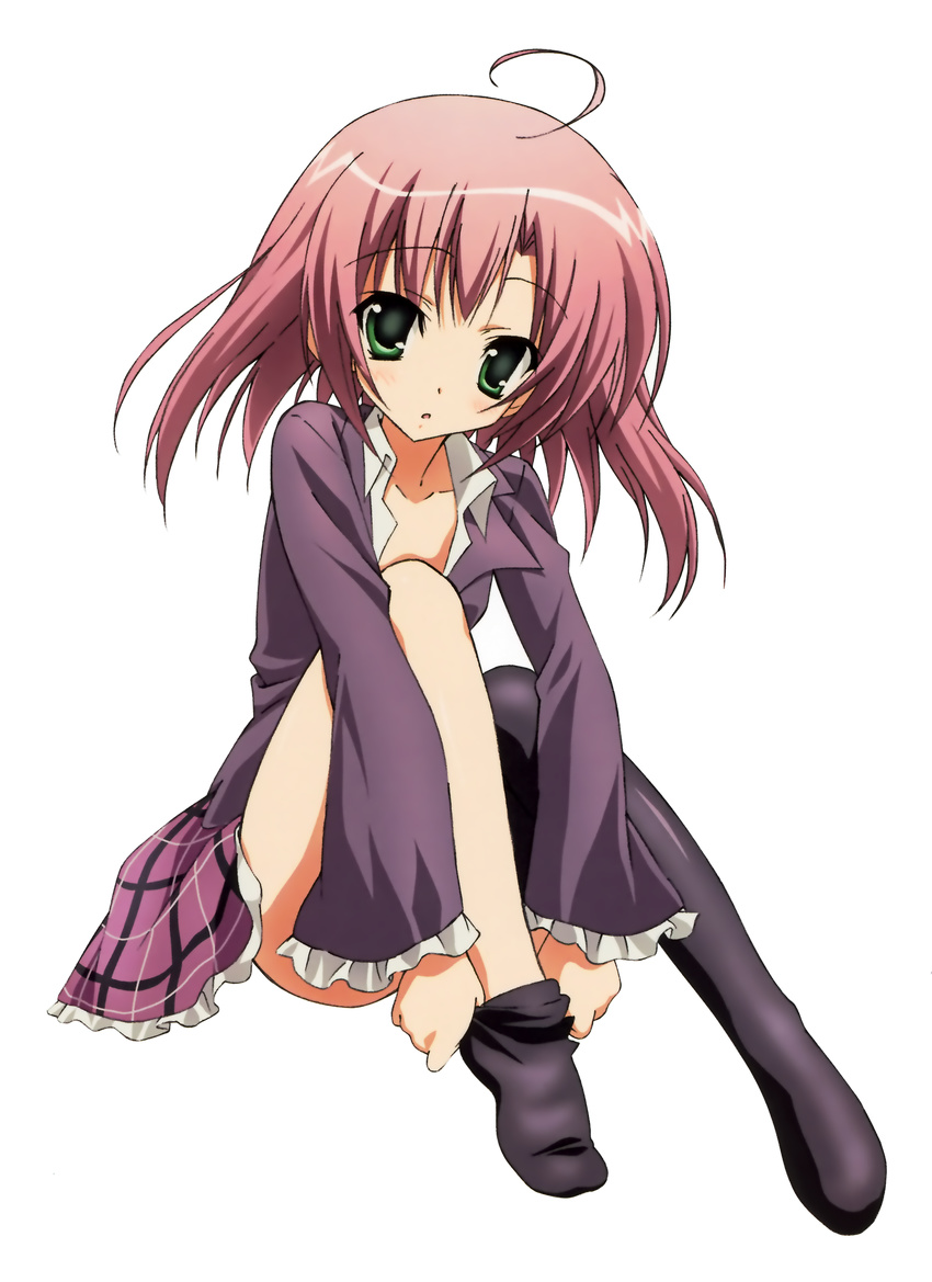 sakurano_kurimu school_uniform seitokai_no_ichizon thighhighs transparent_png undressing