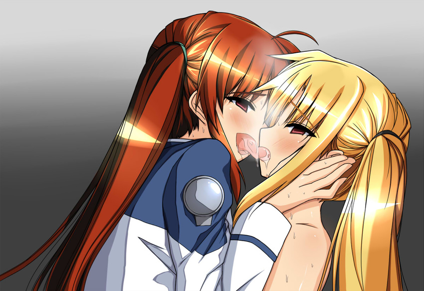 cg explicit fate_testarossa gagaga_no_ga kiss mahou_shoujo_lyrical_nanoha mahou_shoujo_lyrical_nanoha_strikers takamachi_nanoha yuri