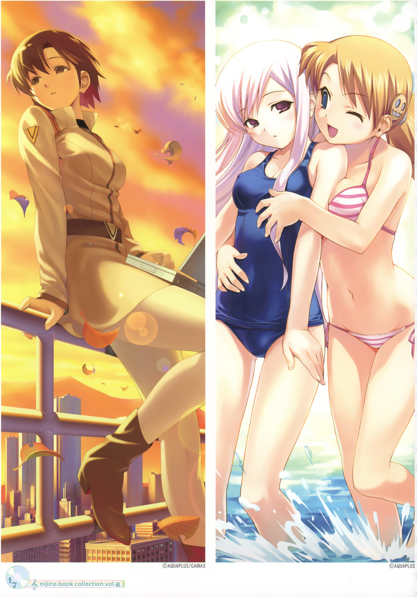 bikini ibuki_maya koutaro lucy_maria_misora mizugi neon_genesis_evangelion nijiiro_zakura sasamori_karin sukumizu to_heart to_heart_2 uniform