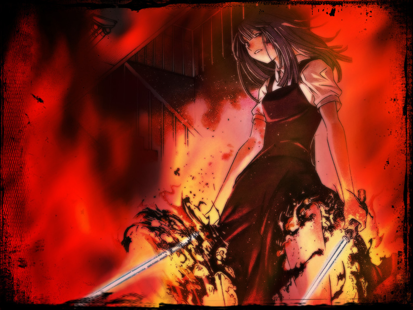 fire manga mawari_madoka oh!_great tagme tenjou_tenge weapon