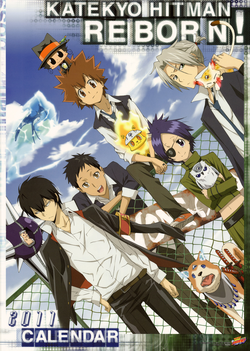 chrome_dokuro eyepatch gokudera_hayato hibari_kyoya katekyo_hitman_reborn male natsu reborn sawada_tsunayoshi sword uri yamamoto_takeshi