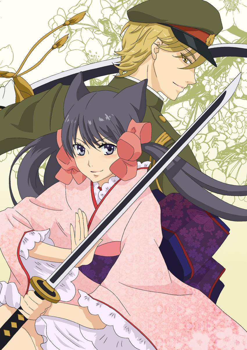 agemaki_kei kemonomimi kimono otome_youkai_zakuro sword wafuku zakuro