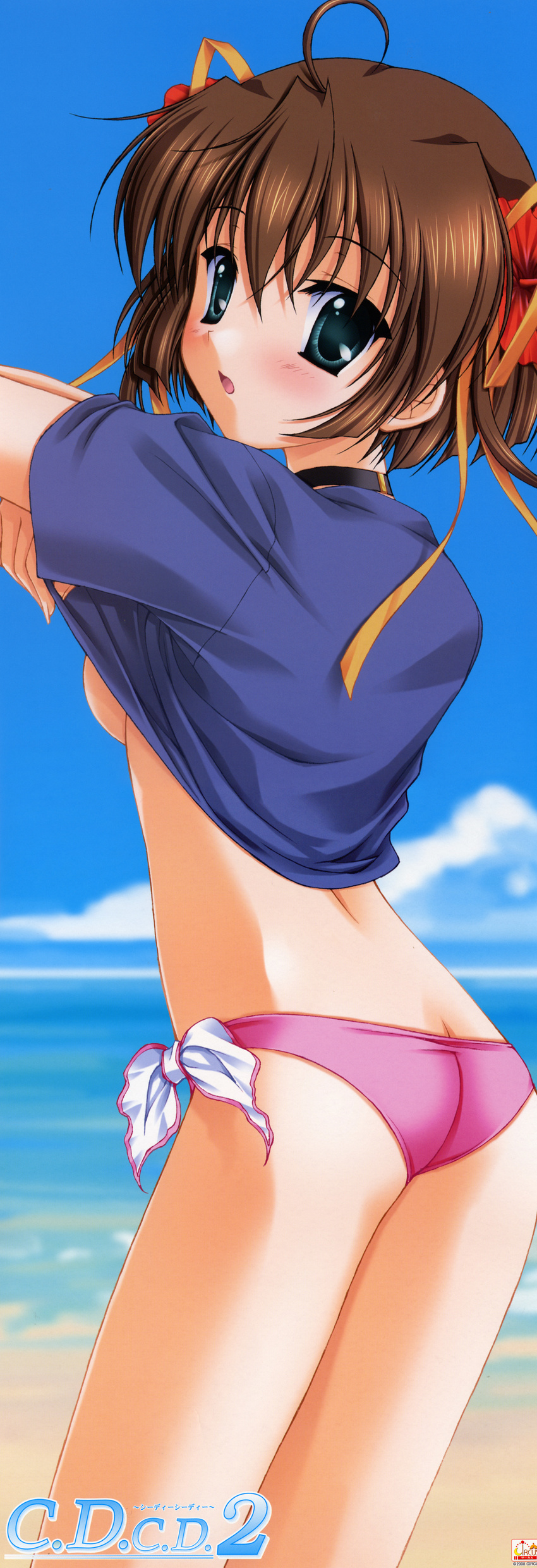 asakura_nemu bikini da_capo mizugi shirt_lift stick_poster tagme