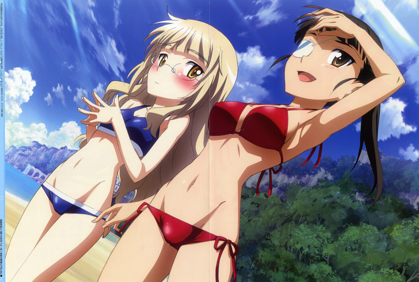 bikini bleed_through cameltoe color_gap crease eyepatch kaidou_hiroyuki megane mio_sakamoto mizugi perrine-h_clostermann strike_witches