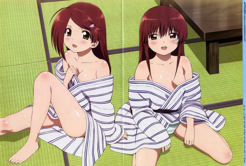 cleavage crease fixme kissxsis pantsu robe shimapan suminoe_ako suminoe_riko