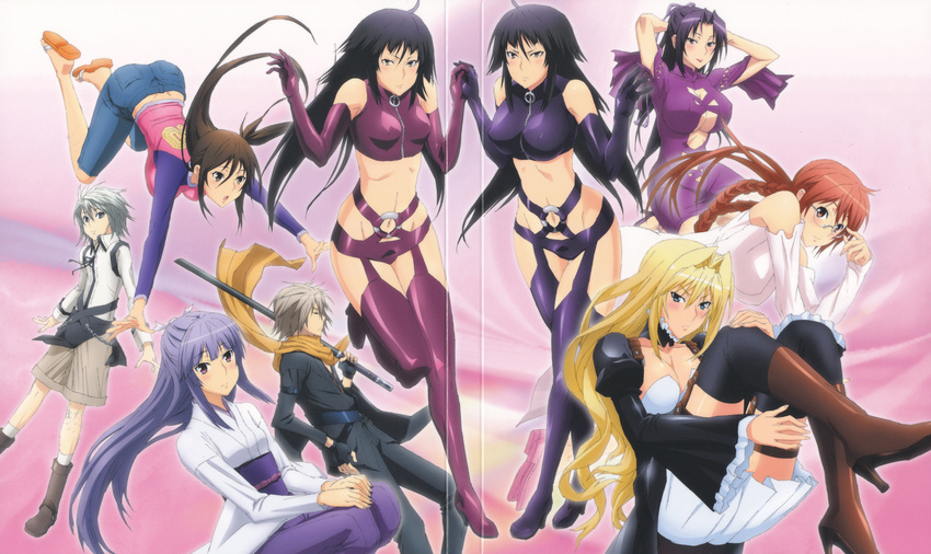 cleavage crease hibiki hikari_(sekirei) kazehana matsu miya mutsu_(sekirei) screening sekirei shiina_(sekirei) thighhighs tsukiumi uzume wafuku