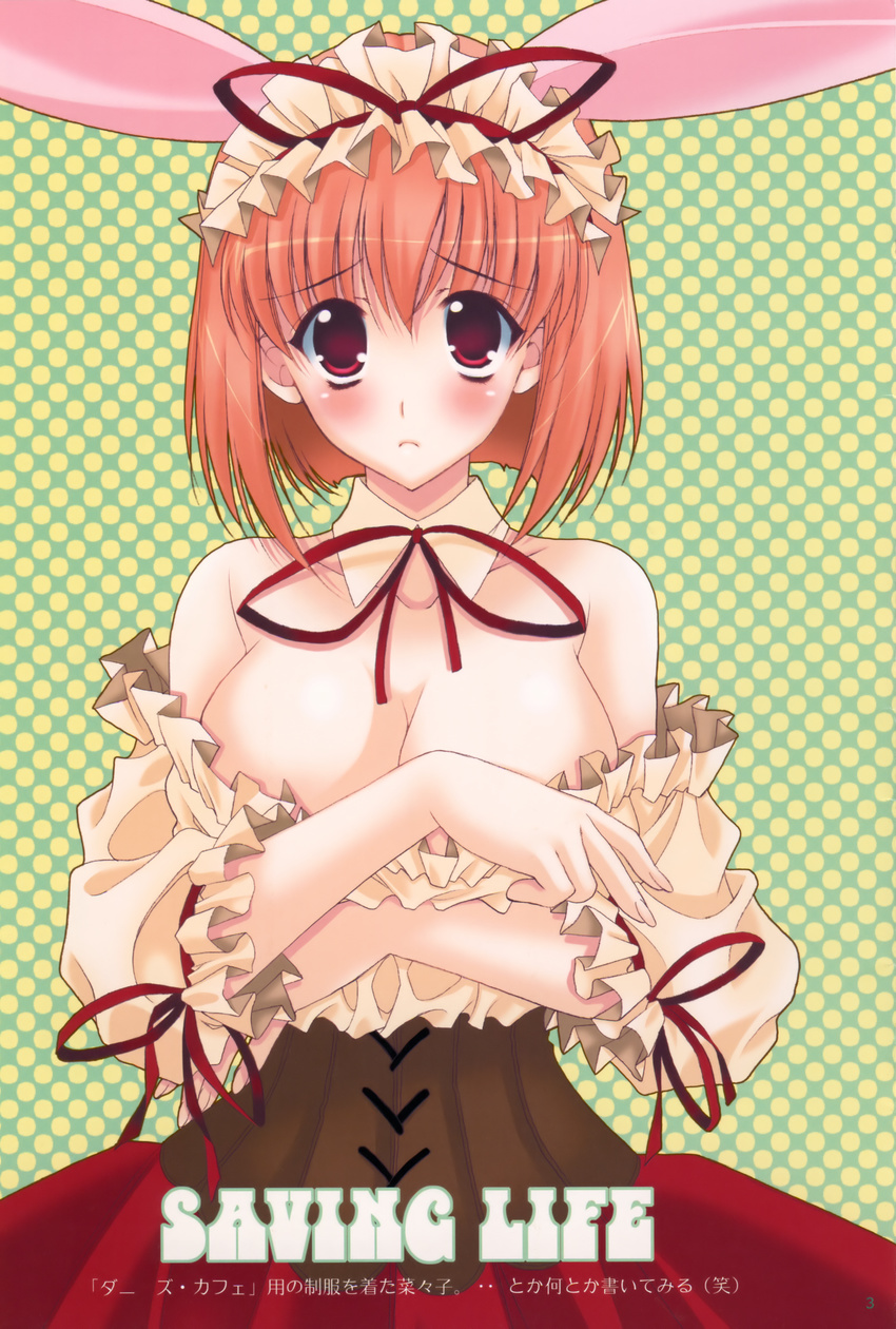 animal_ears breast_hold cleavage kemonomimi mario_kaneda nikka usamimi