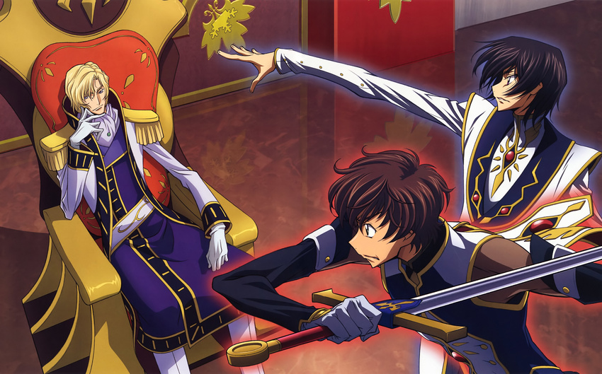 code_geass kururugi_suzaku lelouch_lamperouge male sakamoto_shuuji schneizel_el_britannia