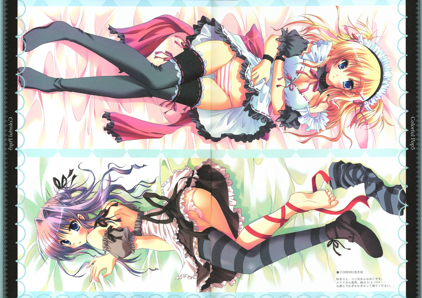 cleavage crease dakimakura hisuitei izumi_tsubasu pantsu shimapan thighhighs