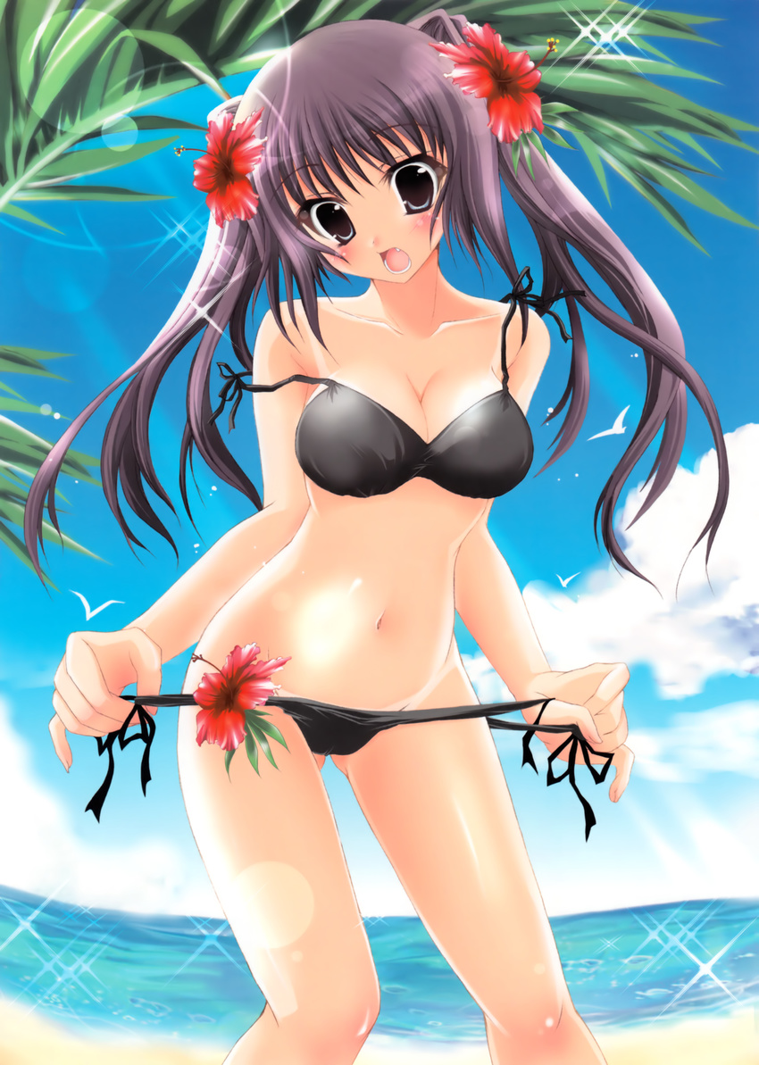 bikini cleavage dark_skin izumi_tsubasu mizugi tanlines tanned undressing