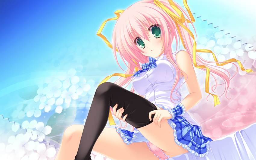 cameltoe mikagami_mamizu neko_koi pantsu thighhighs toono_sayaka wallpaper whirlpool