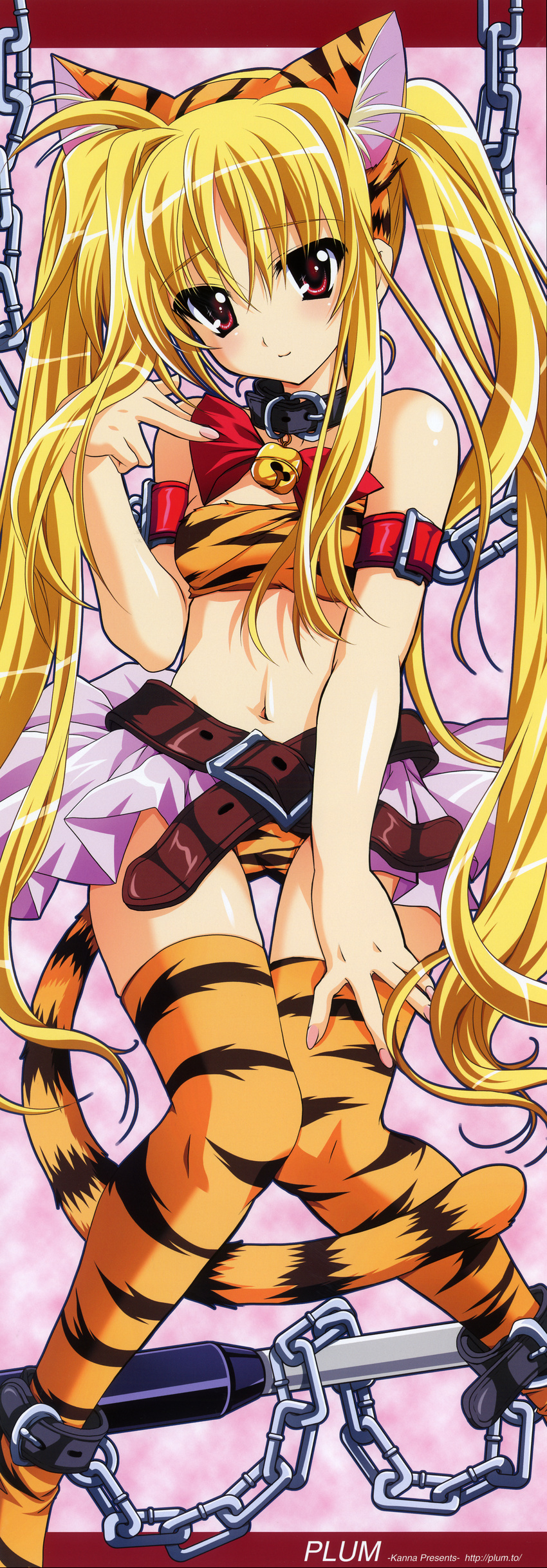 cameltoe fate_testarossa kanna kemonomimi mahou_shoujo_lyrical_nanoha plum stick_poster tail thighhighs