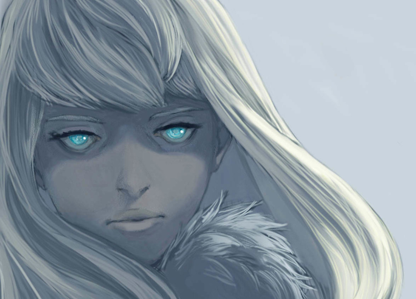 androgynous blonde_hair blue blue_eyes canute glowing glowing_eyes male_focus momonga_(pussywagon) solo vinland_saga