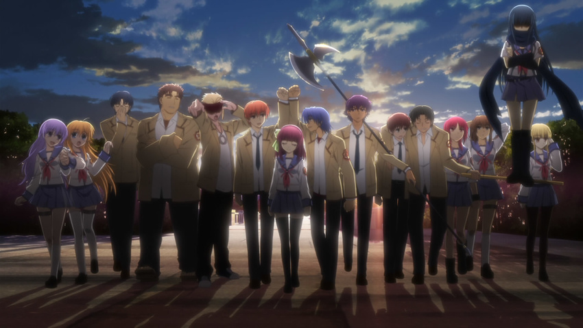 angel_beats! everyone fujimaki hinata_(angel_beats!) hisako hisako_(angel_beats!) irie_(angel_beats!) iwasawa matsushita naoi_ayato noda ooyama otonashi_(angel_beats!) sekine shiina_(angel_beats!) takamatsu tk_(angel_beats!) yurippe yusa