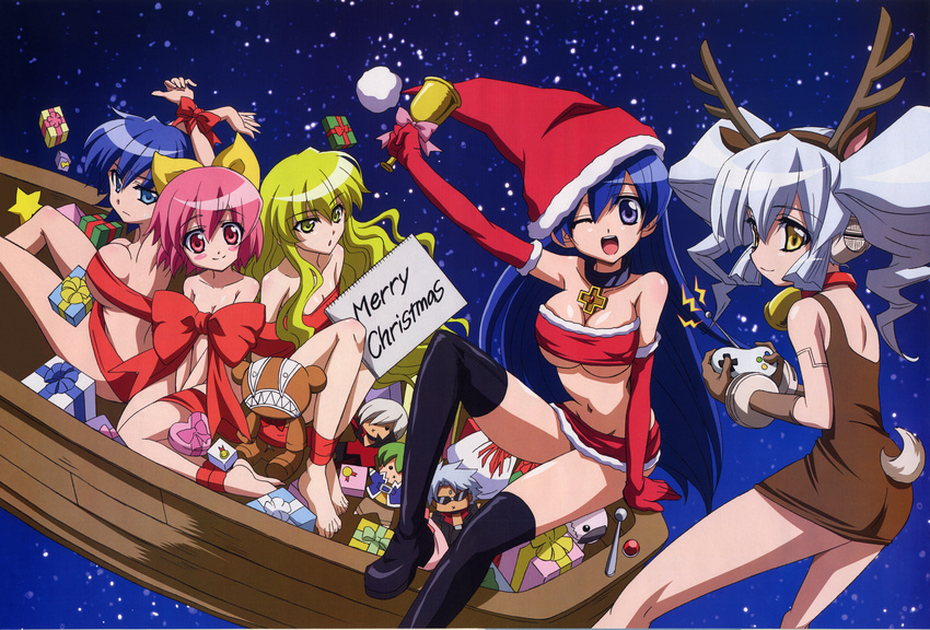 bondage christmas cleavage cropme disk eve_neuschwanstein feet fixed kemonomimi kuchinashi mio naked_ribbon needless no_bra nude ootsuka_midori setsuna_(needless) shitapai tail thighhighs