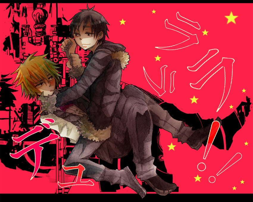 2guys blonde brown_hair coat durarara!! male tagme