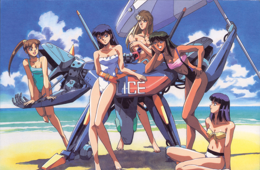 bikini breast_hold katsumi_liqueur kiddy_phenil lebia_maverick mecha mizugi saiko_yuki silent_mobius topless yamigumo_nami