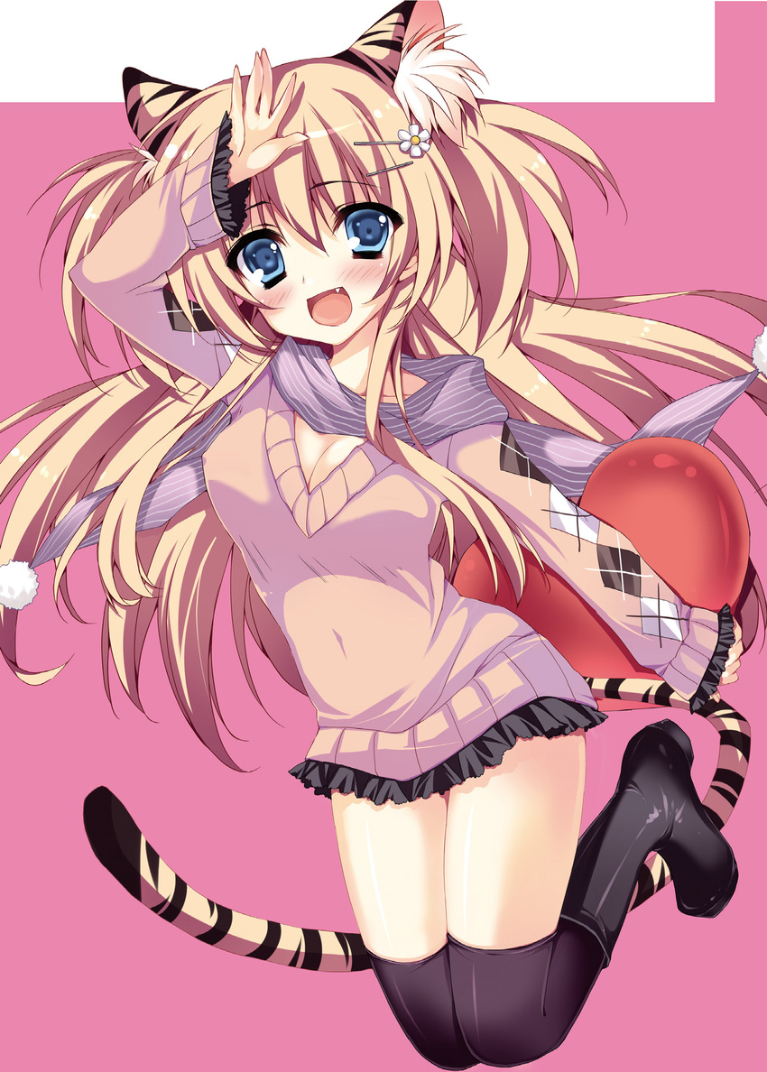 aliasing anapom cleavage erect_nipples jpeg_artifacts kemonomimi tail thighhighs toranoana