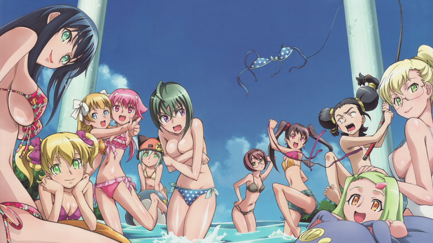 baba_tsutsuji bikini bougainvillea cap cleavage kabashima_yousuke kannagi_itsuki kawai_honoka mintao mizugi shishidou_akiha shishidou_imoko shishidou_kazane shishidou_nami shishidou_sakura shishidou_takane sora_wo_kakeru_shoujo topless wallpaper