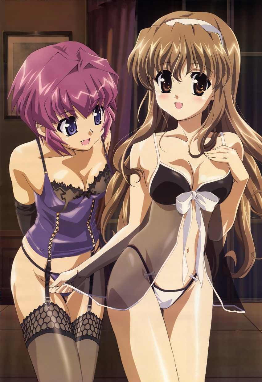 amamiya_shiina bra lingerie nogizaka_haruka nogizaka_haruka_no_himitsu pantsu stockings thighhighs