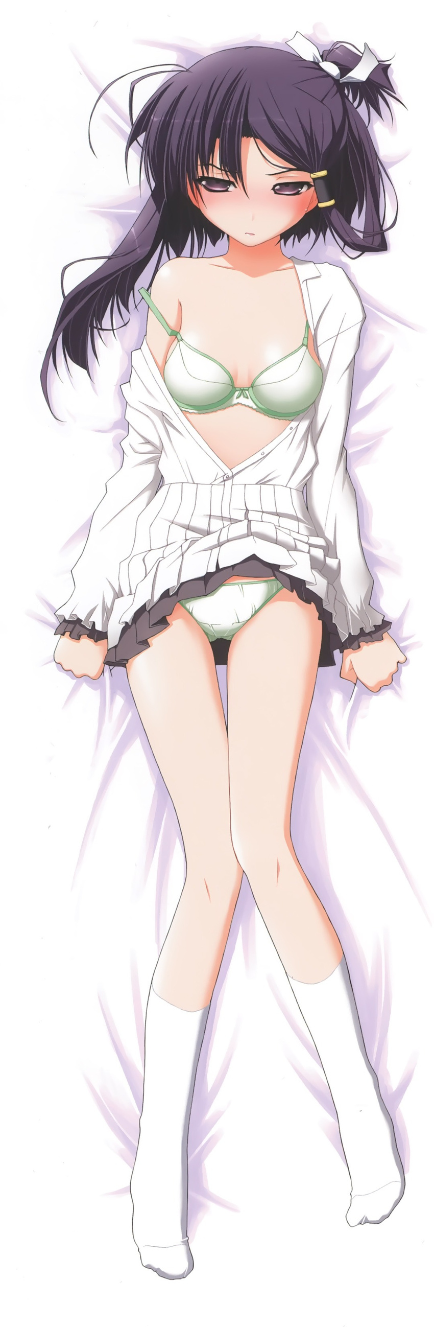 akata_itsuki bra dakimakura open_shirt pantsu skirt_lift tagme