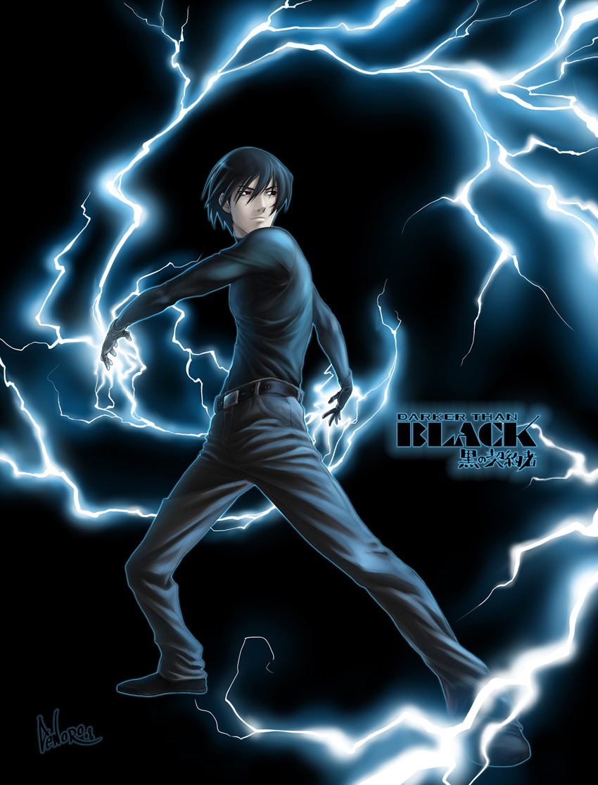 darker_than_black electricity hei highres lightning male male_focus red_eyes