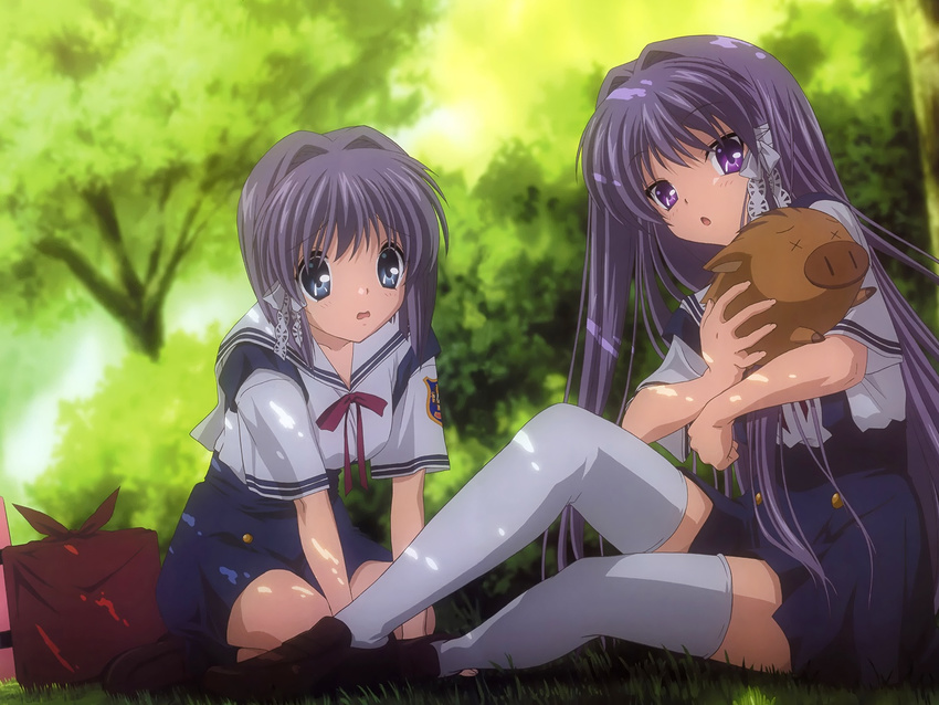 botan clannad fujibayashi_kyou fujibayashi_ryou tagme