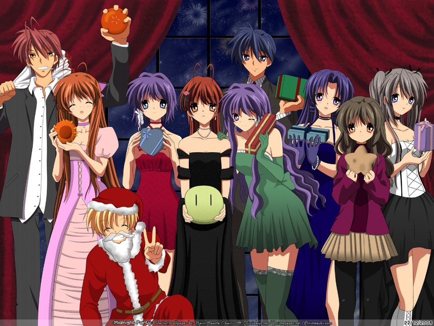 christmas clannad dango fujibayashi_kyou fujibayashi_ryou furukawa_akio furukawa_nagisa furukawa_sanae ibuki_fuuko ichinose_kotomi okazaki_tomoya photoshop sakagami_tomoyo sunohara_youhei wallpaper