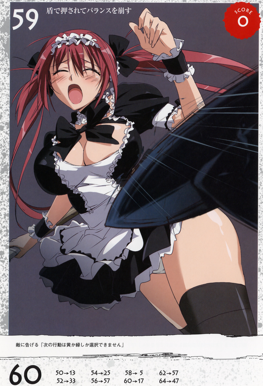 airi cleavage pantsu queen's_blade takamura_kazuhiro thighhighs