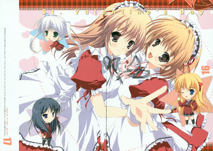 chibi fortune_arterial gap kuze_kiriha mikeou paper_texture pink_chuchu sendou_erika tougi_shiro yuuki_haruna yuuki_kanade