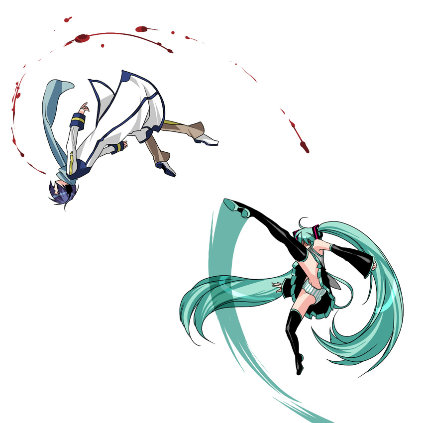 blood hatsune_miku panchira shimapan tagme twin_tails upskirt vocaloid